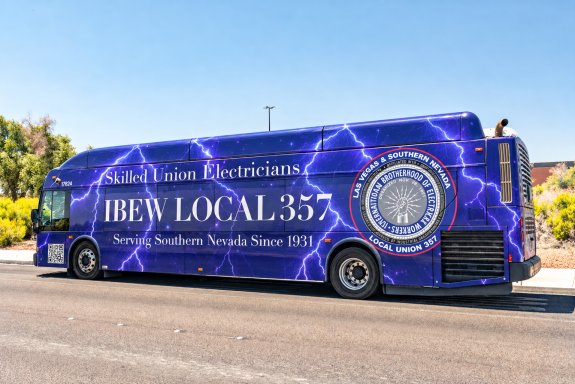 IBEW 357 Bus Wrap Campaign 2025