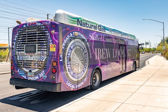 IBEW 357 Bus Wrap Campaign 2024 II